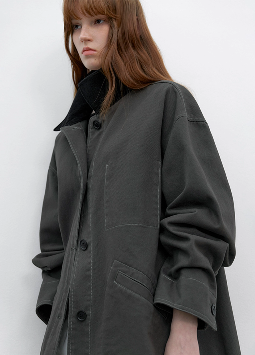 아뜰리에 나인 (CT-1483)STITCH COUDUROY COLLAR BARBUR JACKET 상품 이미지 2
