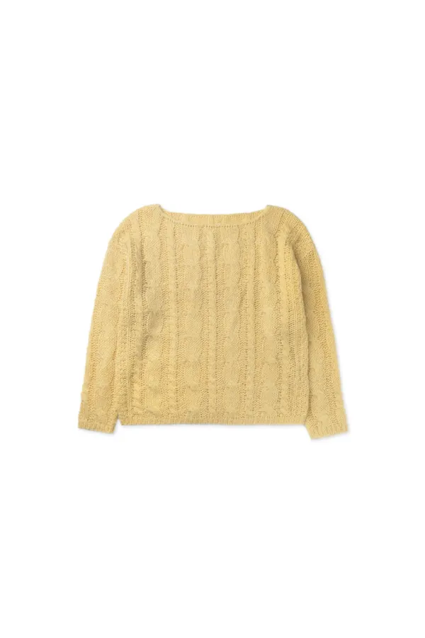 Cinnamon cable knit_butter yellow