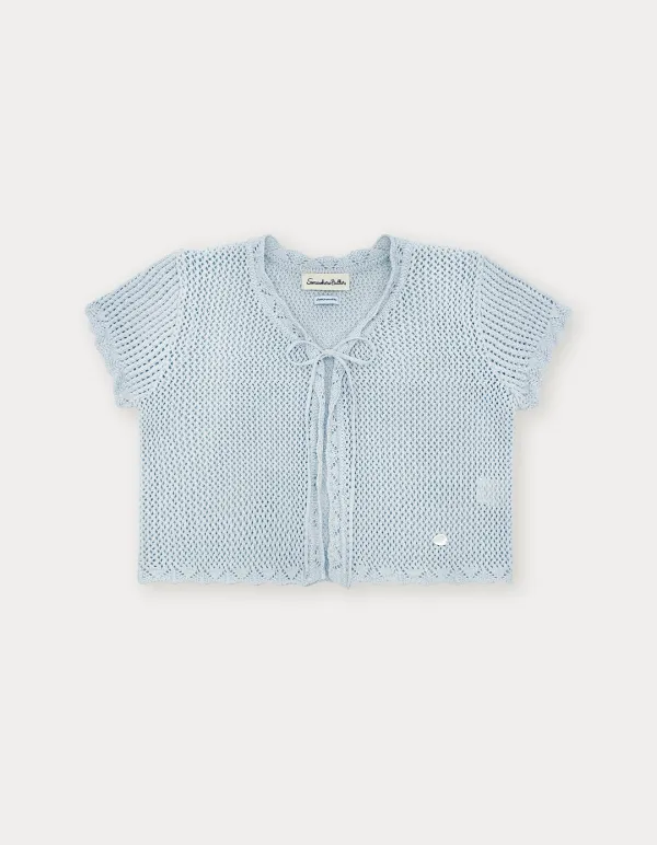 Beny Ribbon Cardigan - Light Blue