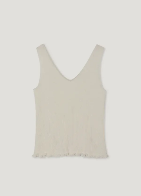 Frill Knit Sleeveless(lvory)
