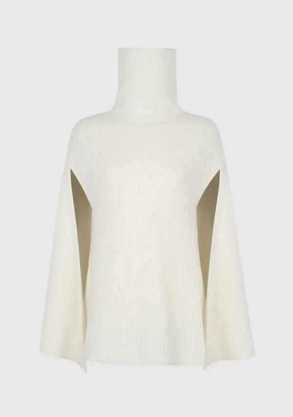 2nd) Rouis Cape Shawl Knit Ivory