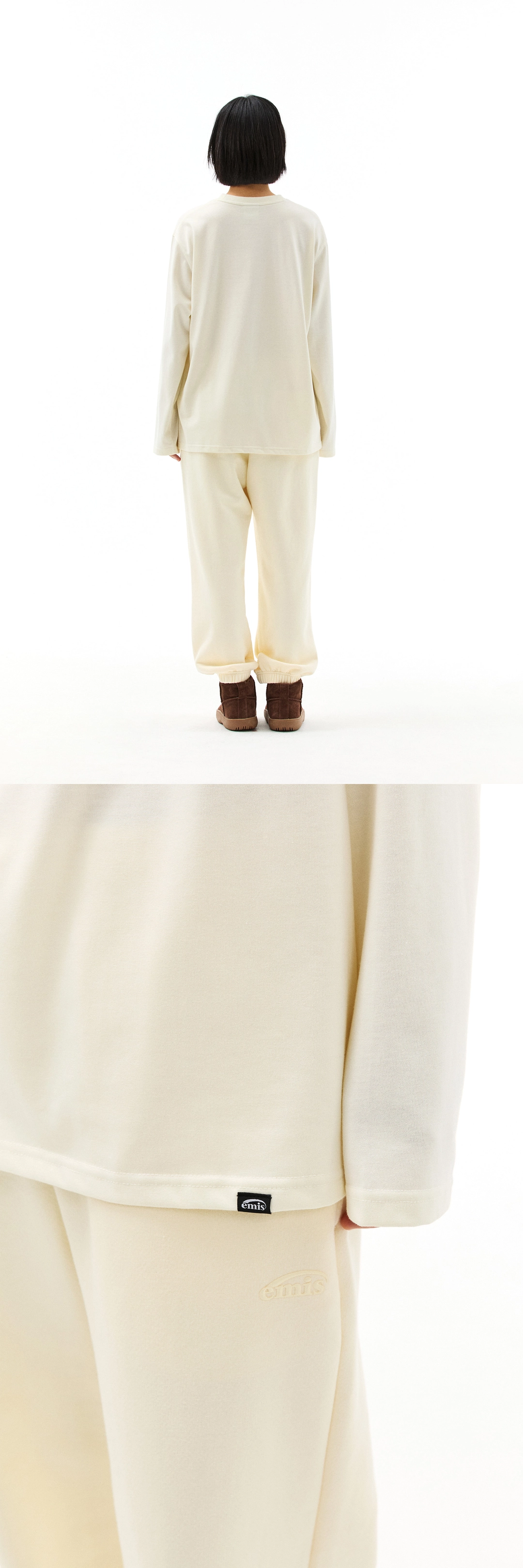 이미스 MONO LOGO PRINT LS T-SHIRT-CREAM 상품 이미지 3