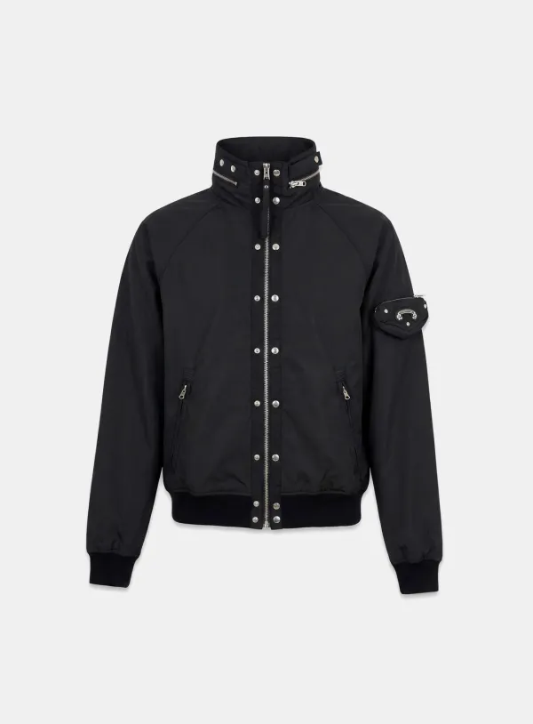 [w-jkt26-030] Viper High-Neck Windbreaker - Black
