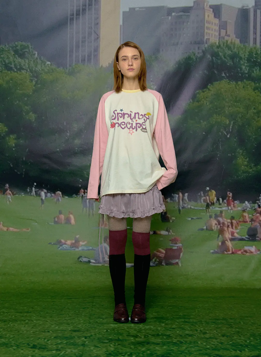 루루서울 Spring Recipe T-Shirt (Funk ver. - Cream Pink) 상품 이미지 2