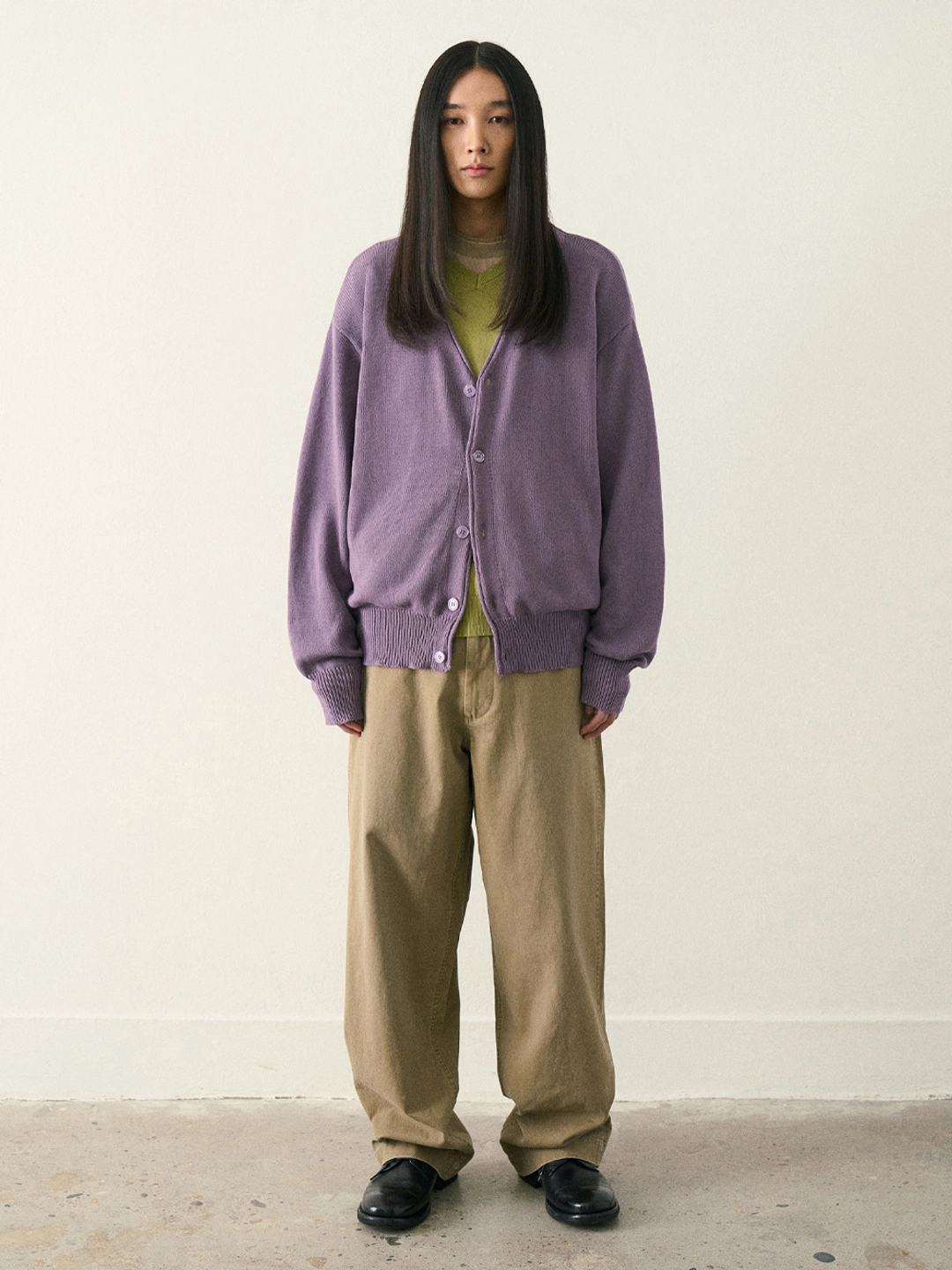 파르티멘토 V Neck Knit Cardigan_Purple 상품 이미지 2