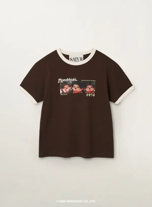 Satur X Monchhichi Ringer T-Shirt - Brown