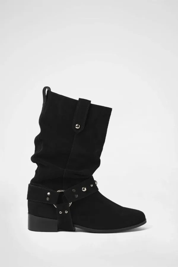 SIENNA STUD MID BOOTS / BLACK