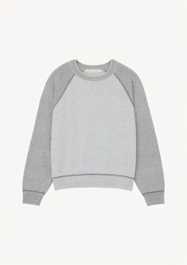Summer Stitch Ted Raglan Knit in Gray Stripe