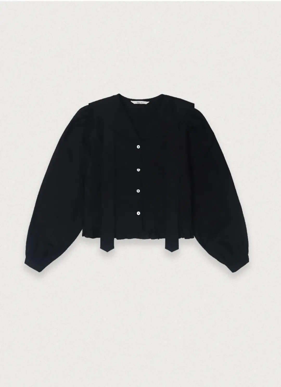 포에토 POND TIE BLOUSE - BLACK 상품 이미지 3