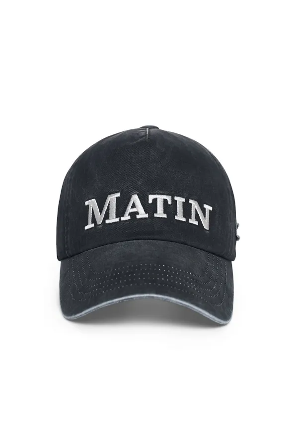 MATIN FLAT CROWN BALL CAP IN CHARCOAL