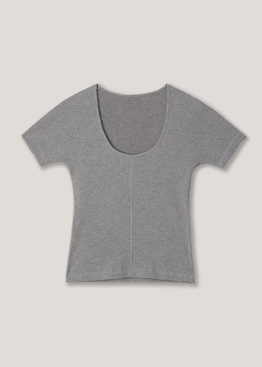 GREY SCOOP JERSEY TOP in COTTON