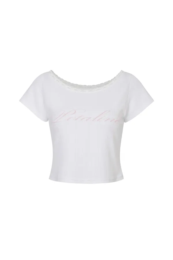 PETALINE LACE TEE white