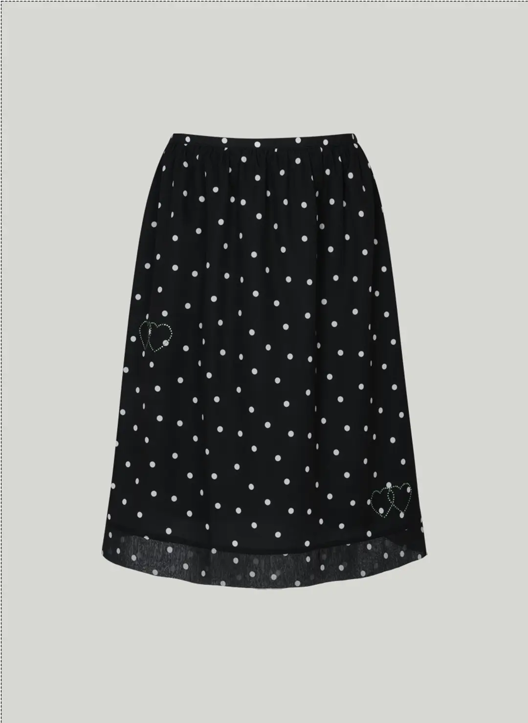 루루서울 Heart Dot Midi Skirt (Black) 상품 이미지 3