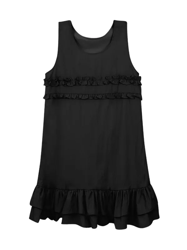 MIXED FRILL MINI ONE PIECE (BLACK)