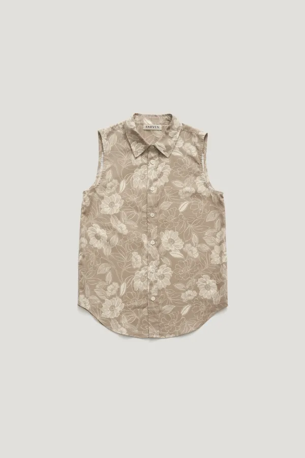 [JAPAN HOKKOH FABRIC] FORET SLEEVELESS SHIRTS_BEIGE / ₩164,000