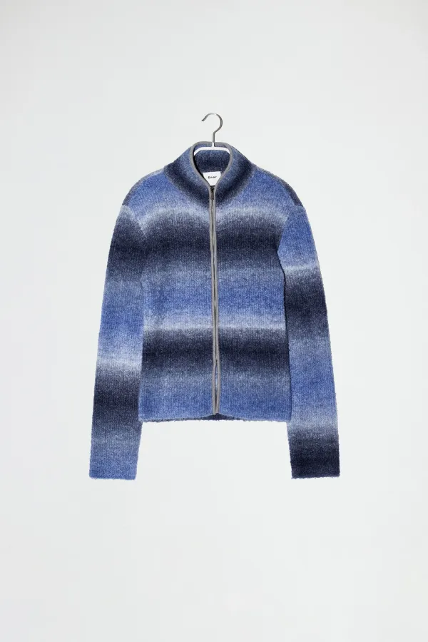 GRADATION ZIP-UP KNIT - BLUE