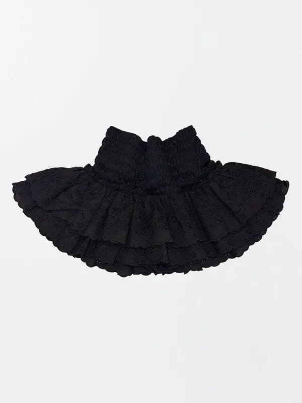 Eyelet Tutu Mini Skort Black