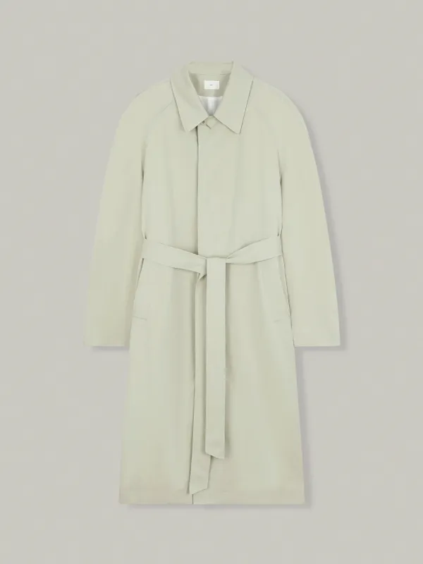 puff sleeves belted coat (khaki)