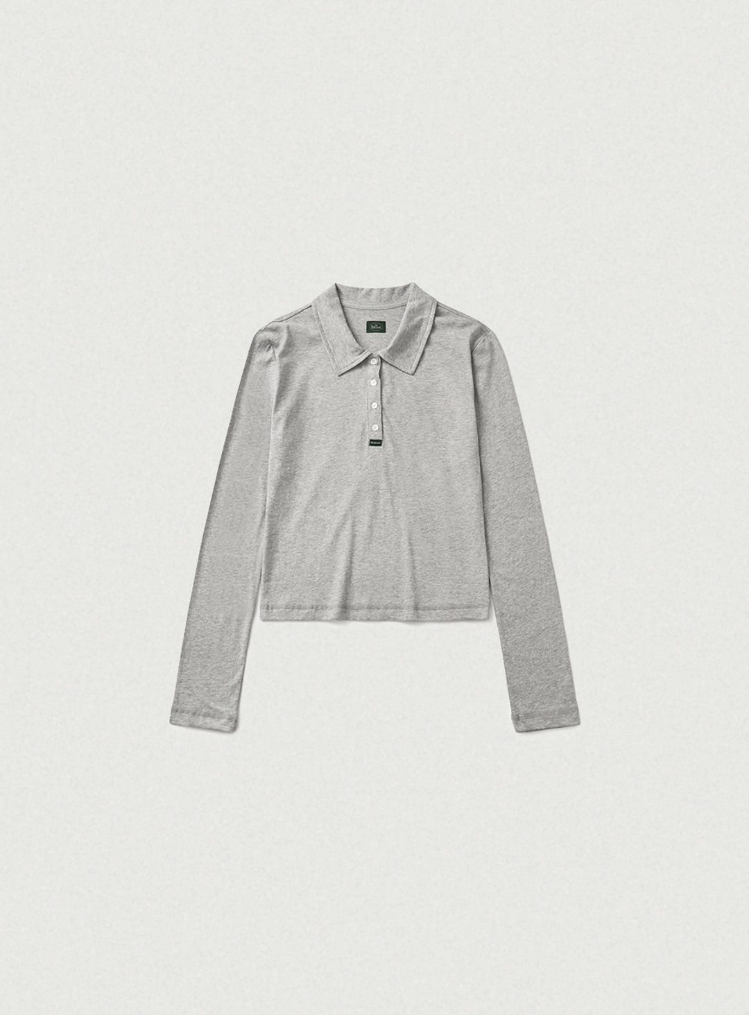 더바넷 Reeve Collared Henley Top_Melange Grey 상품 이미지 1