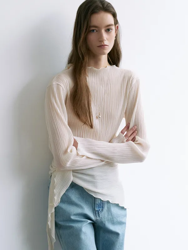 comos 1677 scarf pleats top (cream)