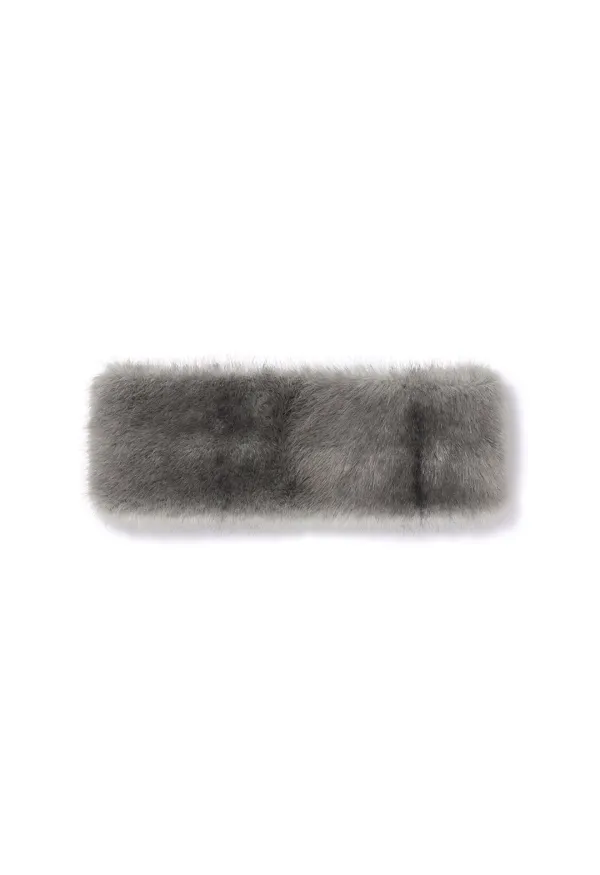 FURRY HAIRBAND, GRAY