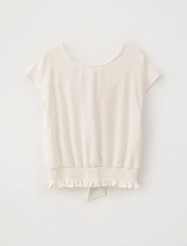 Smoking Back Tie Blouse (Ivory)