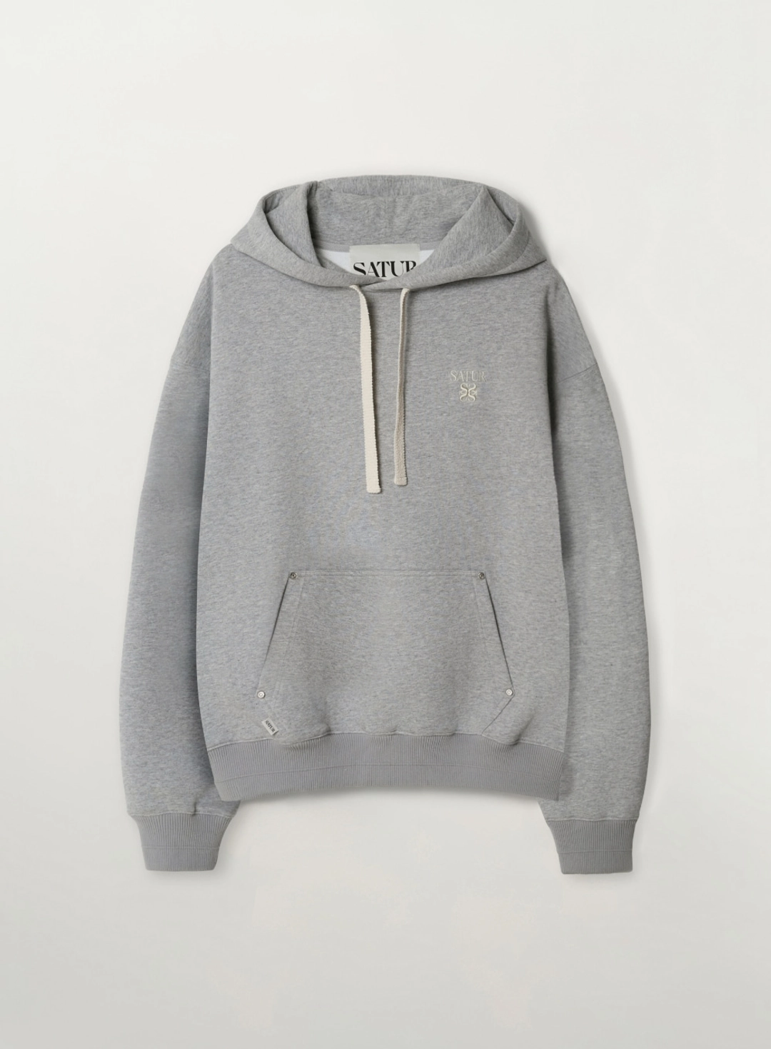 세터 [RIIZE\'s Pick] Loren Small Logo Rivet Hoodie - Melange Gray 상품 이미지 1