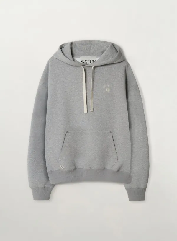 [RIIZE\'s Pick] Loren Small Logo Rivet Hoodie - Melange Gray