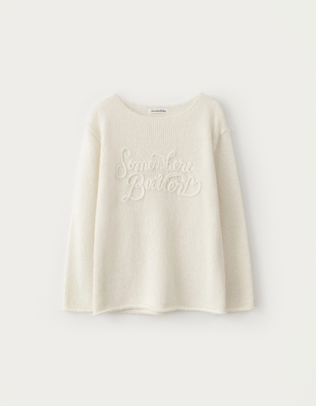 썸웨어버터 Mohair Letter Long Sleeve Knit - Ivory 상품 이미지 2