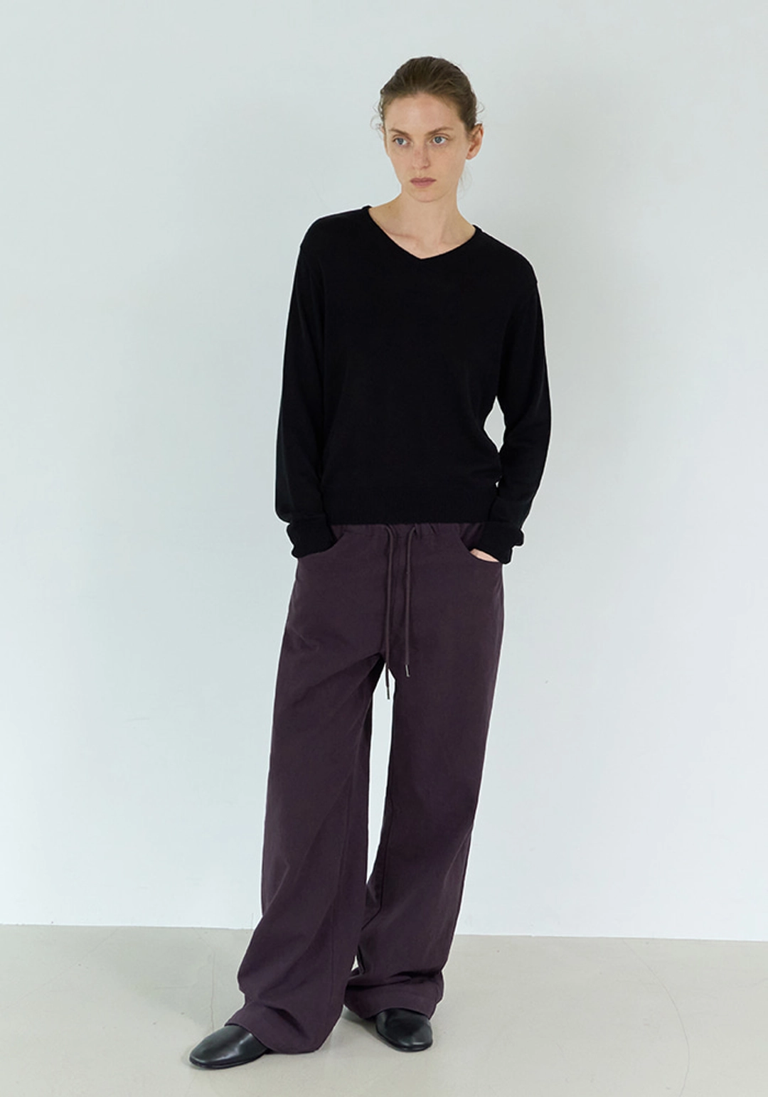 이브세이지 Regular fit v-neck knit (Black) 상품 이미지 2