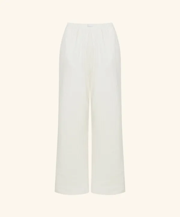 Letters Bootscut Cotton Pants ( Cream )