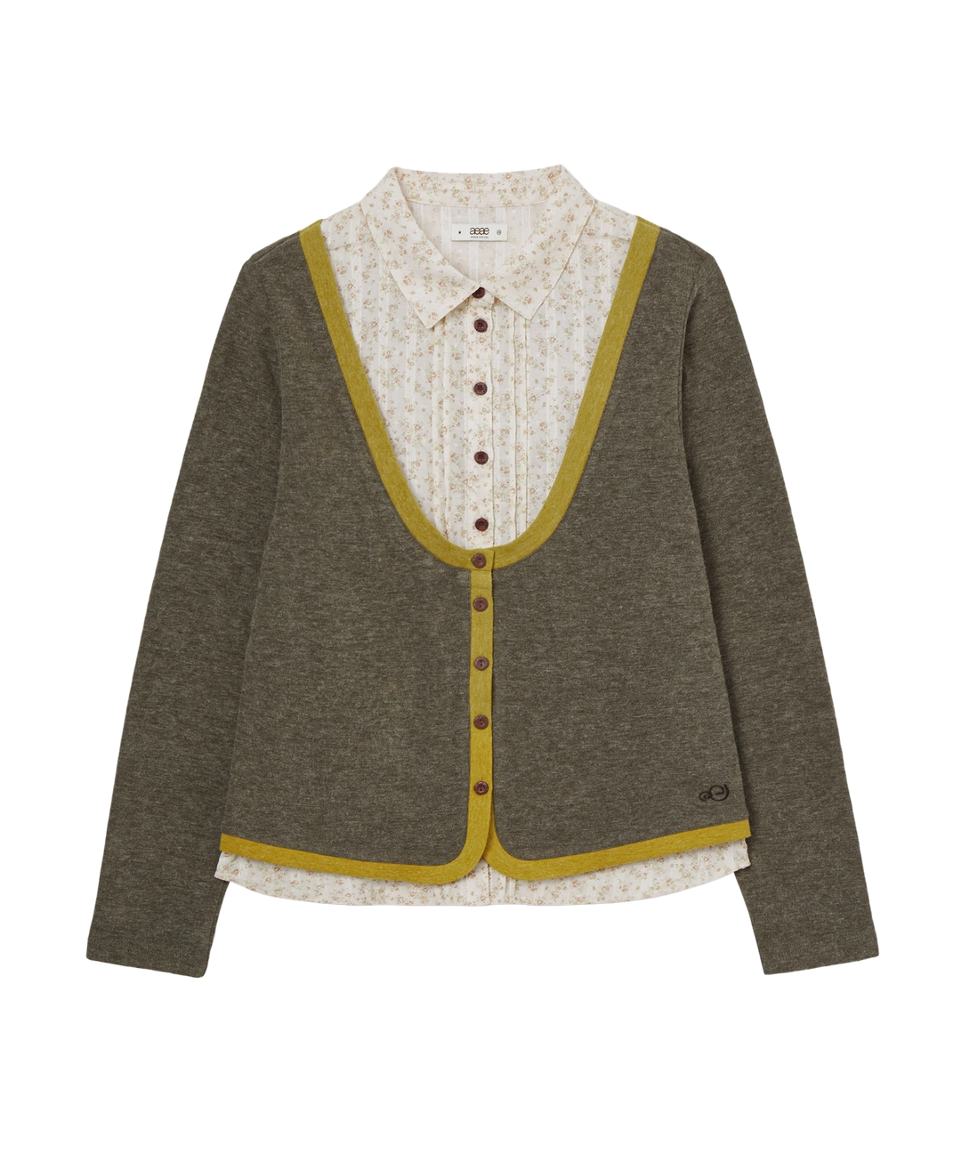 에이이에이이 SHIRTS LAYERED CARDIGAN [OLIVE] 상품 이미지 1