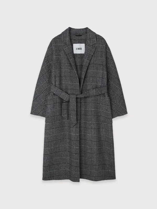 [REFURB] MAGOT Reversible Merino Wool Handmade Coat_Black Check