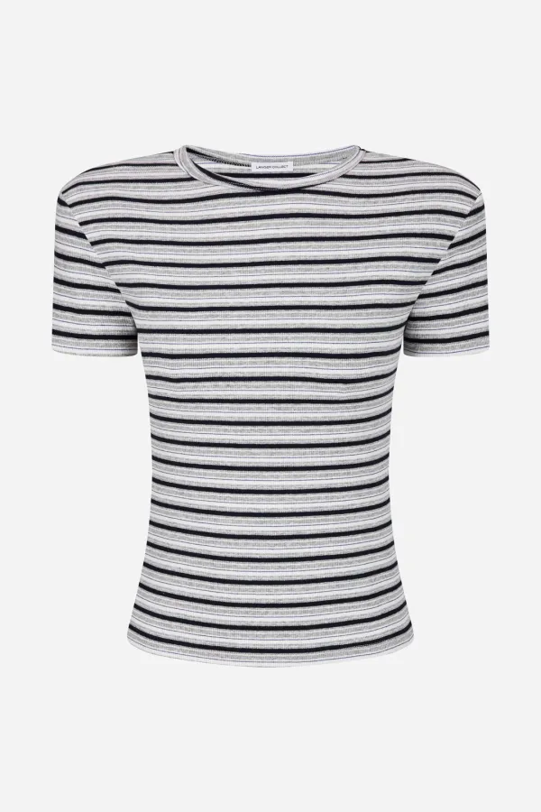 kiki striped padded t-shirt