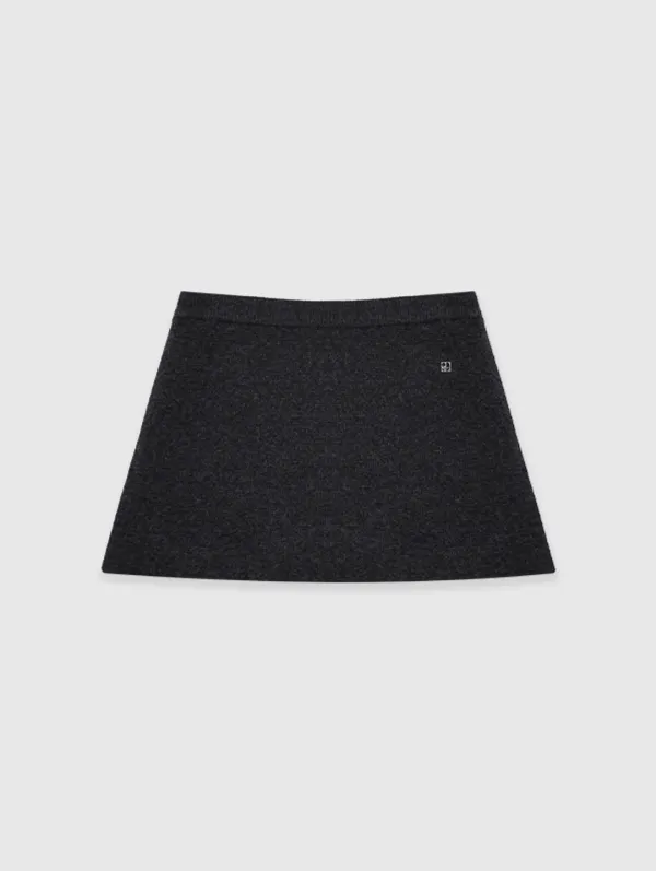 Exclusive [Cashmere] Time Knit Skirt (Charcoal)