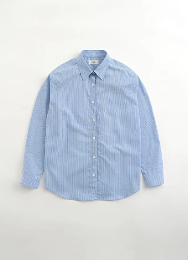 Della Striped Cotton Shirt (Blue)