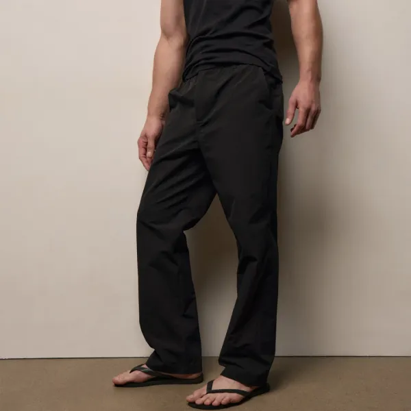 Italian Heavy Poplin Trouser - Black