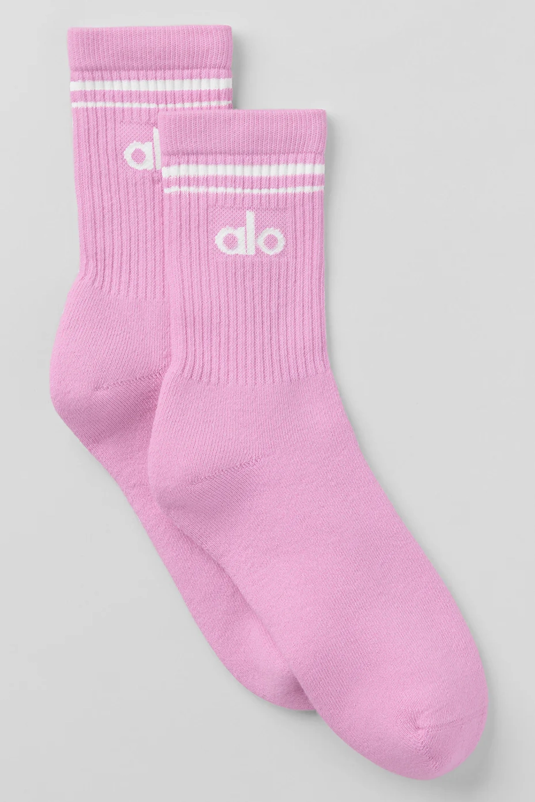 알로요가 Unisex Half-Crew Throwback Sock - Candy Heart Pink/White 상품 이미지 1