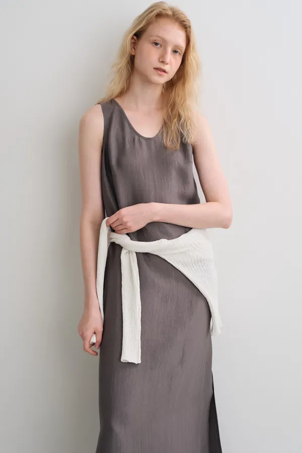 silky maxi dress (ash brown)