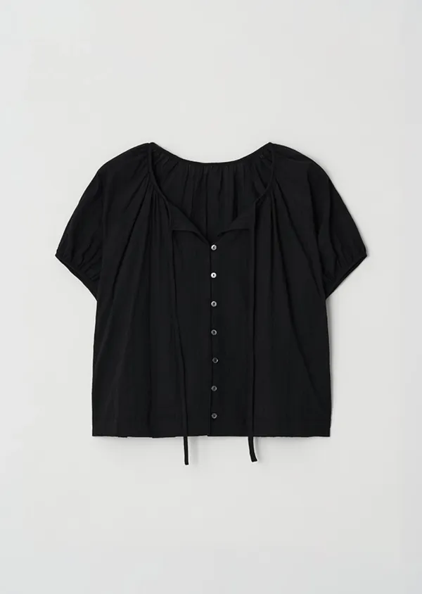 jacquard shirring string blouse-black(6월 4일 부터 순차발송)