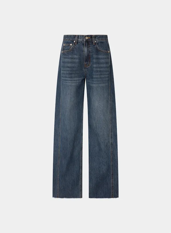 Webby side panel wide DN - Washed blue