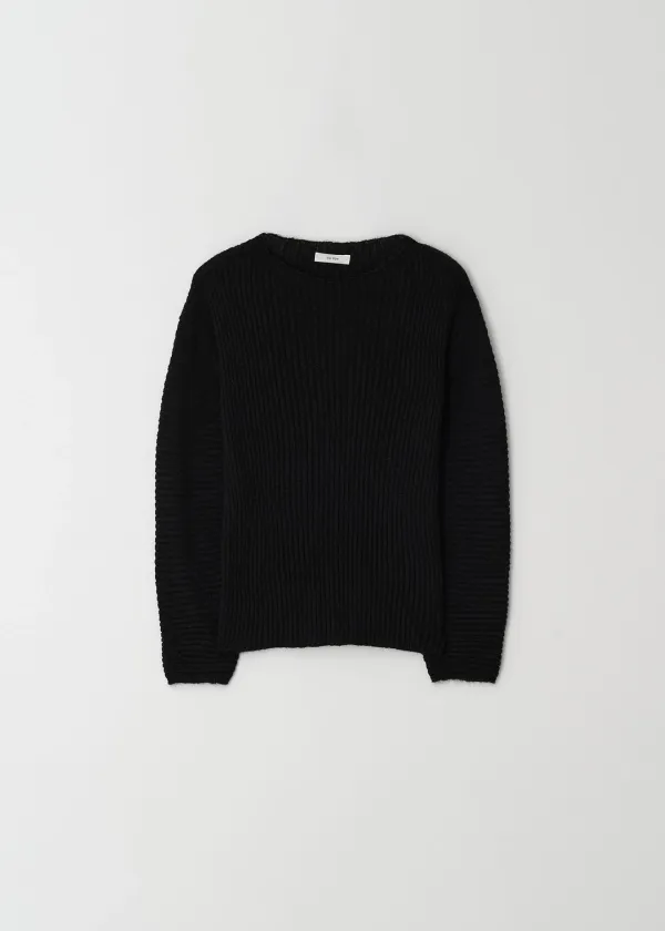 Pleats Long Sleeve Knit(Black)