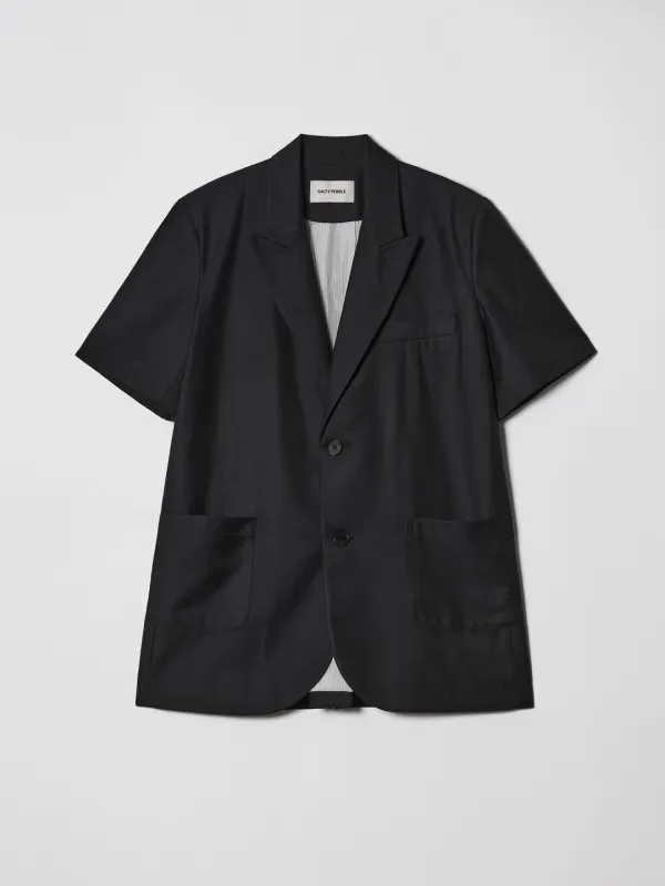 FRINGE HALF SLEEVED JACKET [DARK GREY]