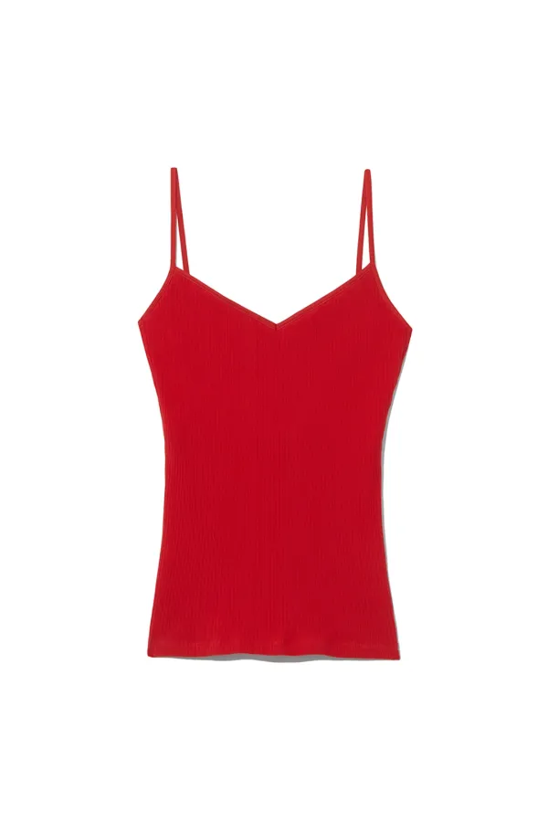BASIC RIBBED TANK TOP [RED]