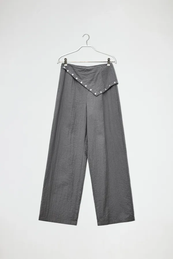 SCARF LAYERED PANTS - GREY