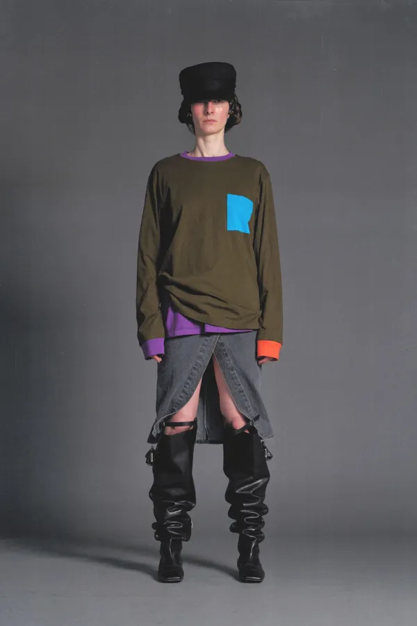 PF26 KHAKI MULTI COLOR REVERSIBLE T-SHIRT