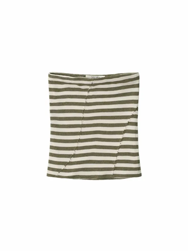 Stripe Rope Tube Top Khaki