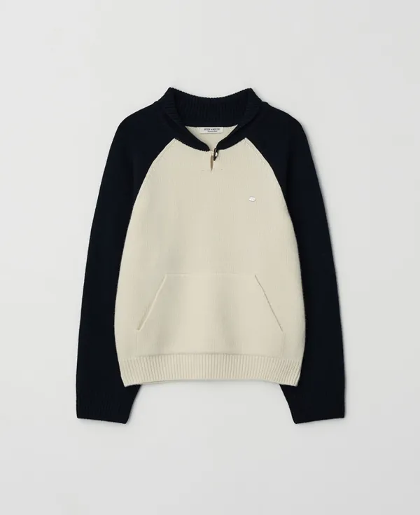 Cashmere Shawl Collar Toggle Knit_NAVY
