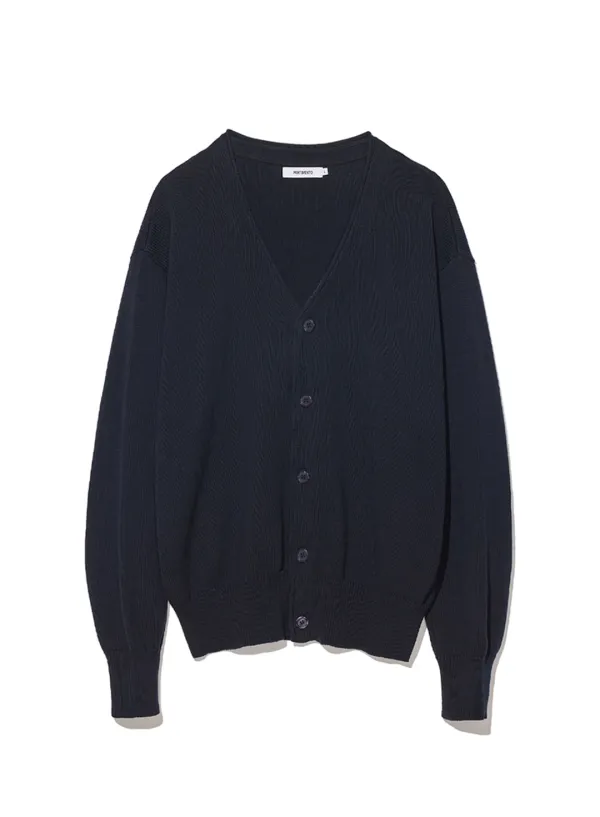 V Neck Knit Cardigan_Navy