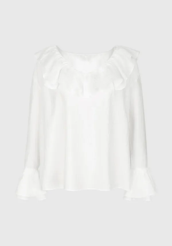 Sheer Floating Frill Blouse